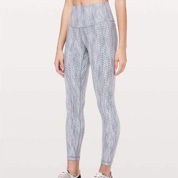 Lululemon Wunder Under High-Rise 7/8 Tight 25"Luon Battleship Silver Spoon - Picture 3 of 8